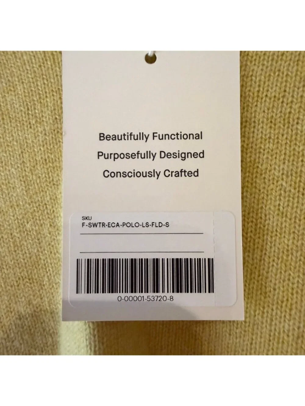 Everlane The Cashmere Polo Sweater Double Cream Heather Yellow Size Small NWT